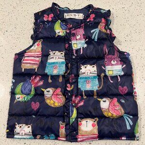 20% off $40+ HLQY Owl Theme Puffer Vest | Ruffles | Snap Buttons | Kids Size 4T